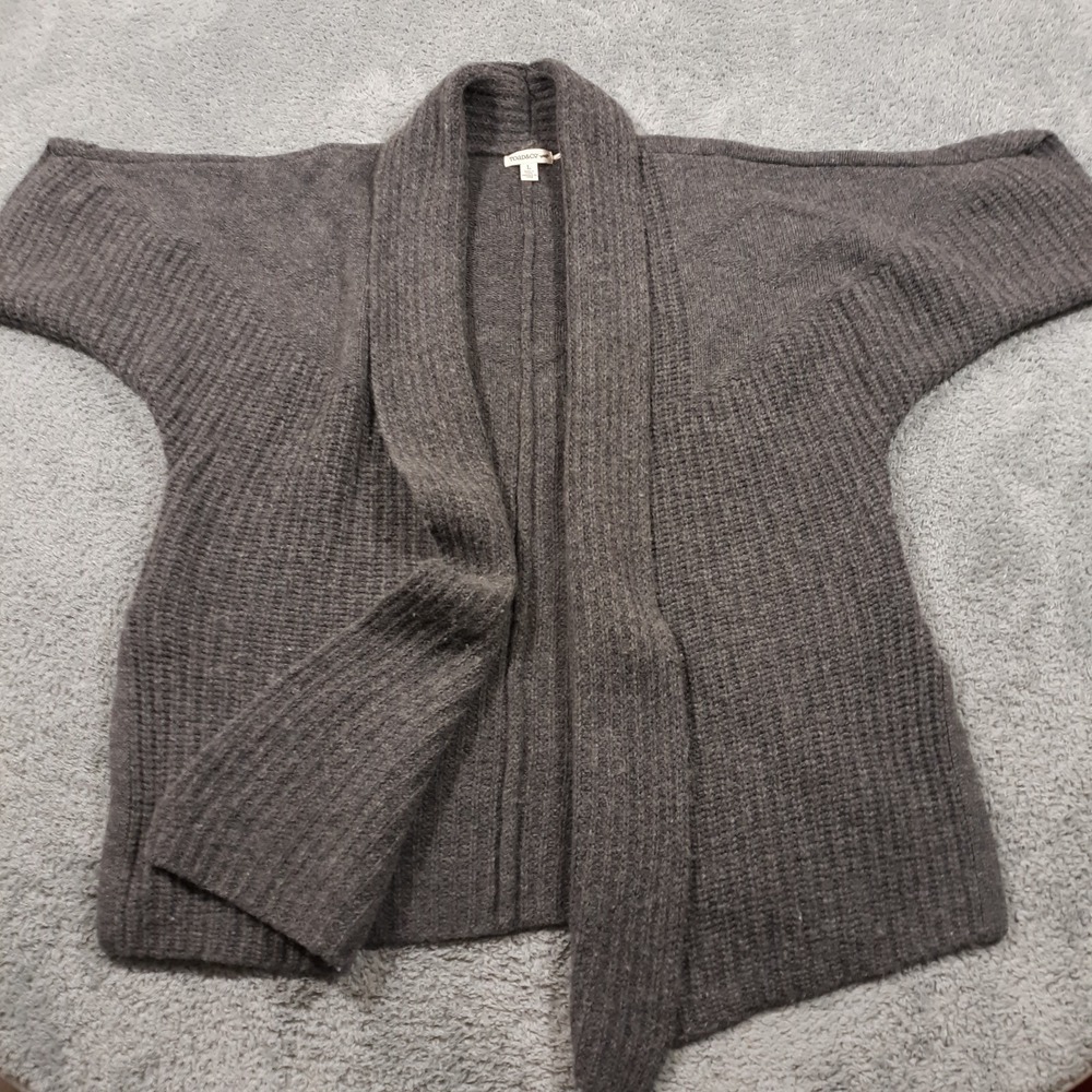 Toad&Co Gray Ribbed Open-Front Cardigan